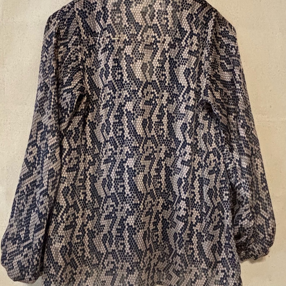 Tyche Black and Gray Snake Print Blouse